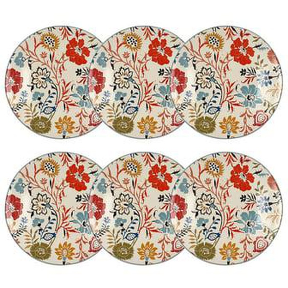 Lot 6 assiettes a dessert jaipur 20cm en gres