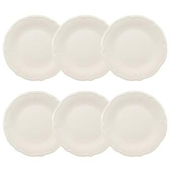 Lot 6 assiettes plates charlotte 26cm en gres blanc