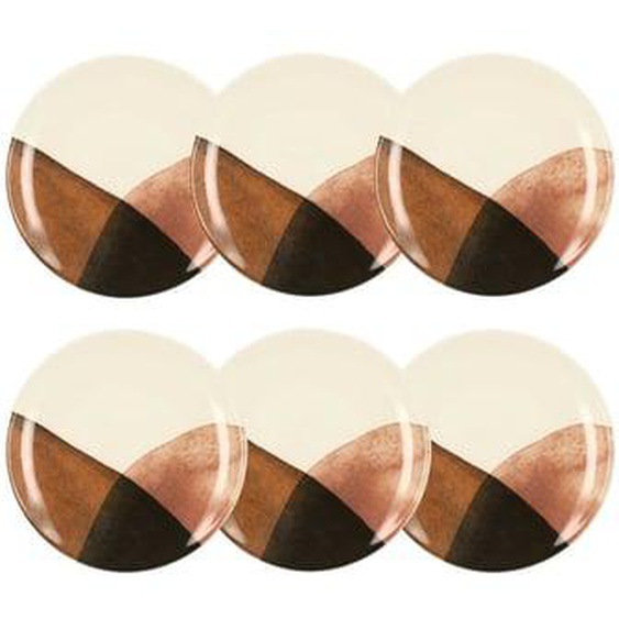 Lot 6 assiettes plates gaia 26cm en gres