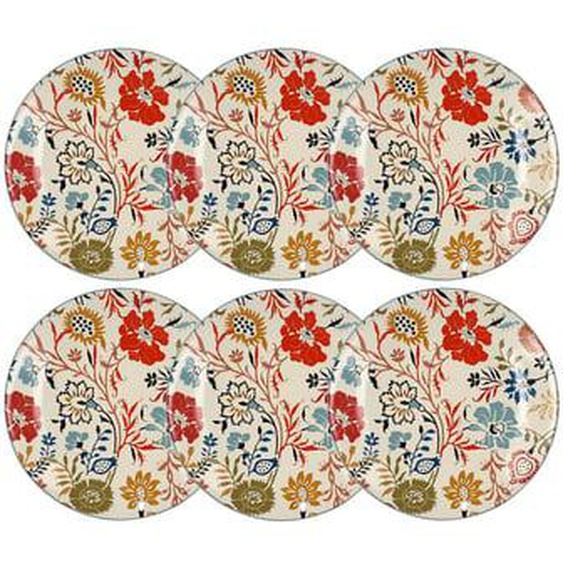 Lot 6 assiettes plates jaipur 27cm en gres
