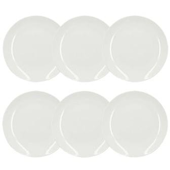 Lot 6 assiettes plates metropolitan 27cm en porcelaine blanche