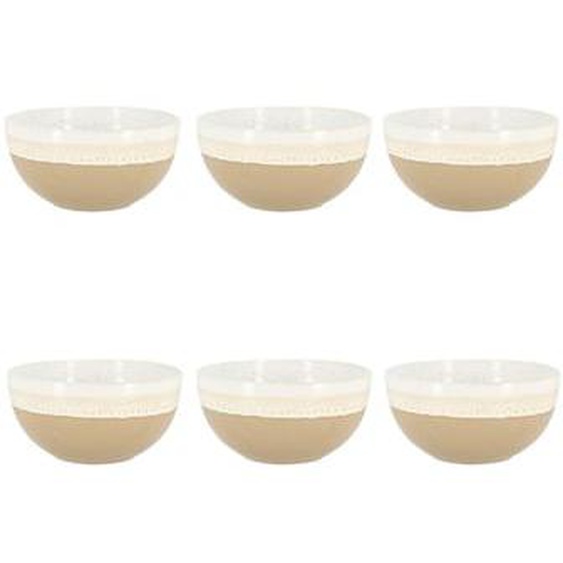 Lot 6 bols riga beige 57cl en gres