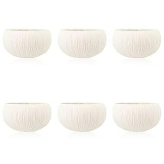 Lot 6 bols urus 18cm en porcelaine beige et blanc