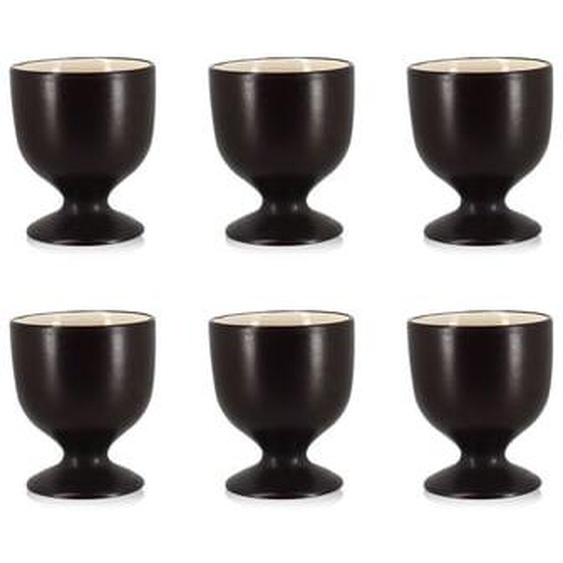 Lot 6 coquetiers balata 6cm en ceramiques jaune et marron