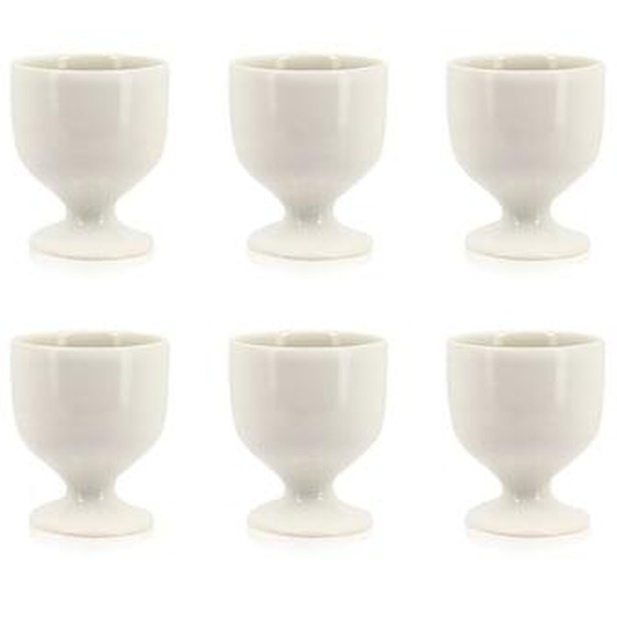 Lot 6 coquetiers cap h6cm en gres blanc et gris
