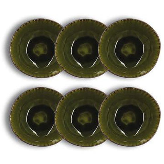 Lot 6 coupelles meta 17.5cm en gres vert