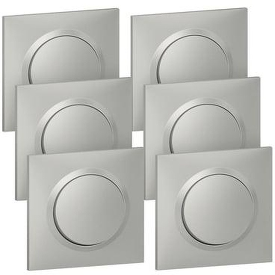 Lot 6 interrupteurs Dooxie / va et vient aluminium