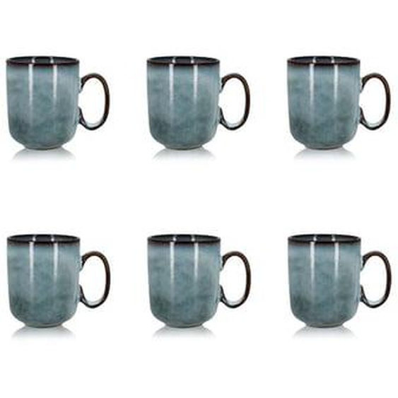 Lot 6 mugs aronal 40cl en gres bleu