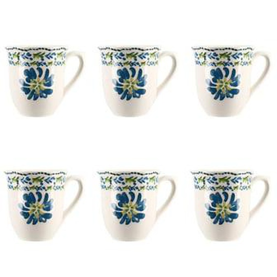 Lot 6 mugs gardenia 350ml gres