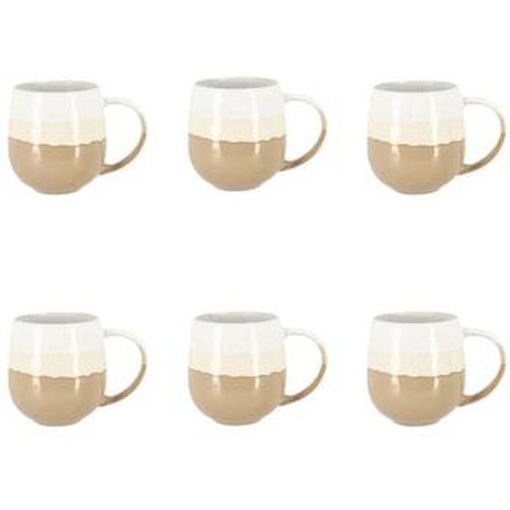 Lot 6 mugs riga beige 44cl en gres