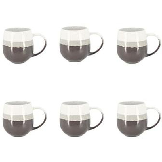 Lot 6 mugs riga marron 44cl en gres