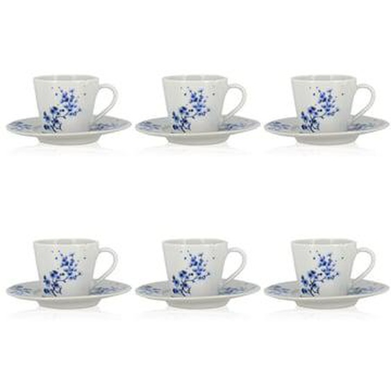 Lot 6 paire-tasses centauree 22cl en porcelaine