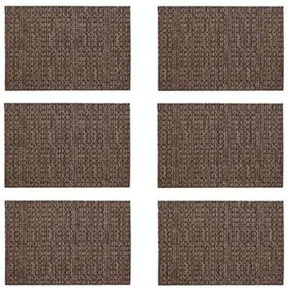 Lot 6 sets de table tissage 45x30cm marron