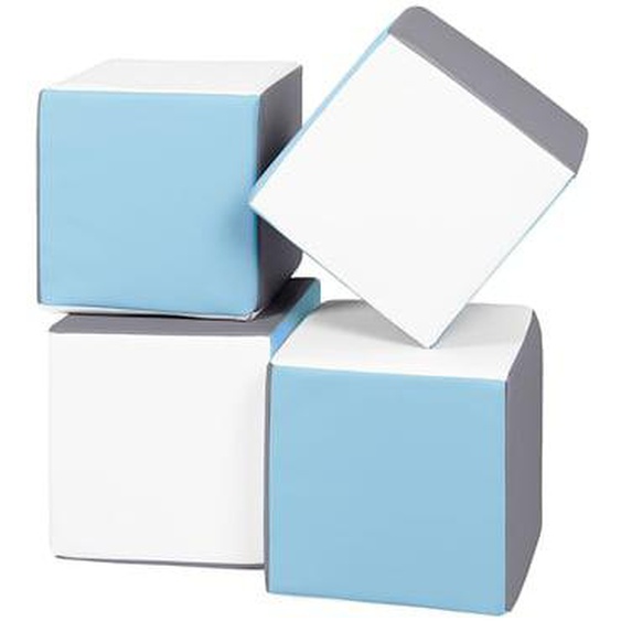 Lot cubes XXL mousse 4 pcs blanc, bleu clair, gris
