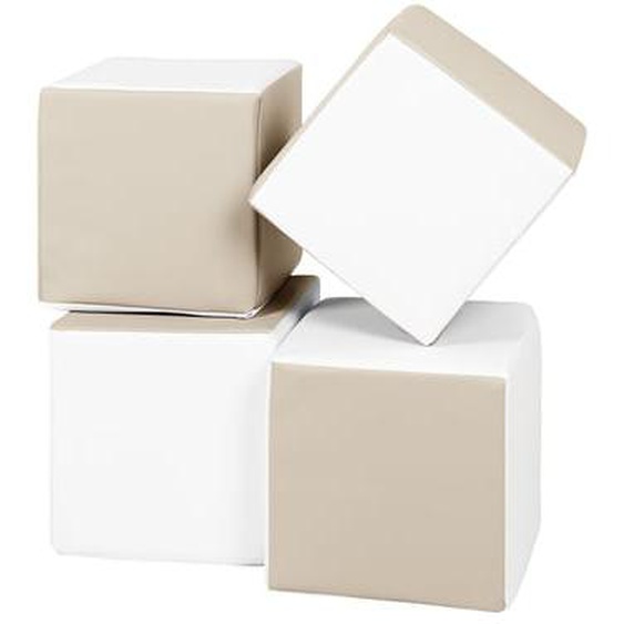 Lot cubes XXL mousse 4 pcs blanc, cappuccino