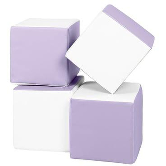 Lot cubes XXL mousse 4 pcs blanc, lilas