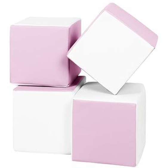 Lot cubes XXL mousse 4 pcs blanc, rose