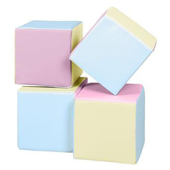 Lot cubes XXL mousse 4 pcs rose, bleu, jaune