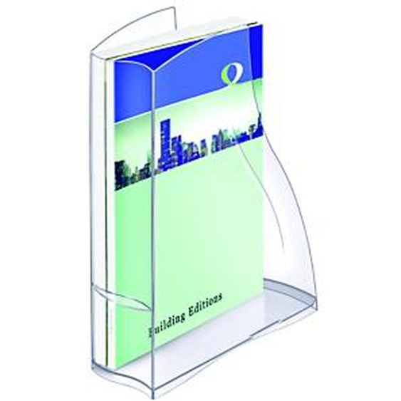 Lot de 10 - Cep Porte-revues Ellypse 370, 278 x 83 x 325 mm, polystyrène, transparent