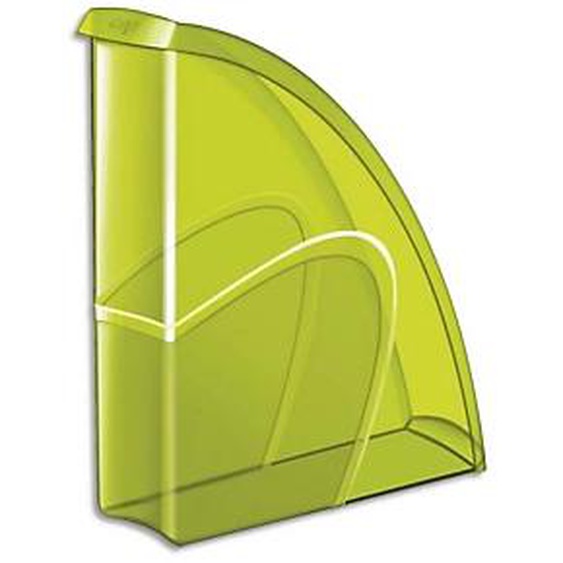 Lot de 10 - CEP Porte-revues HAPPY en polystyrène translucide - Dimensions H31 x P27 cm, dos 8,5cm. Coloris Vert