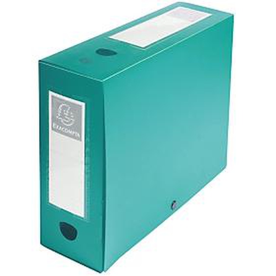 Lot de 10 - EXACOMPTA Boite de classement à pression Dos 100mm polypropylène 7/10e Opaque - A4 - Vert