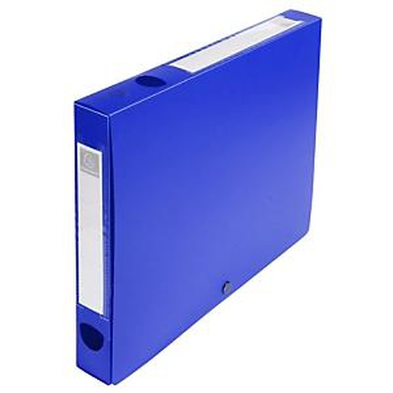 Lot de 10 - EXACOMPTA Boite de classement à pression Dos 40mm polypropylène 7/10e Opaque - A4 - Bleu
