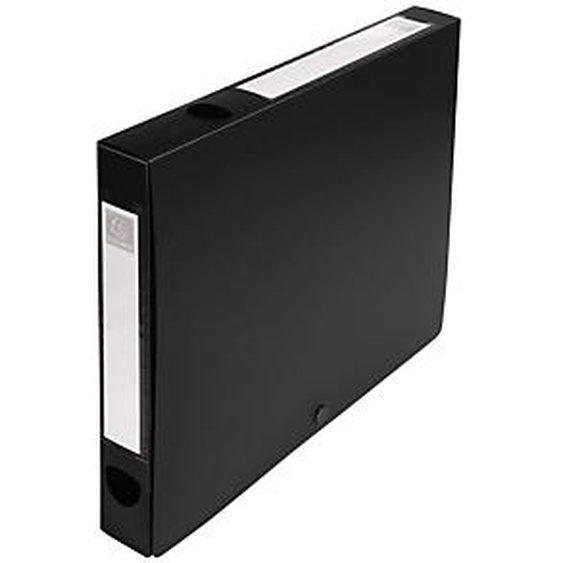 Lot de 10 - EXACOMPTA Boite de classement à pression Dos 40mm polypropylène 7/10e Opaque - A4 - Noir