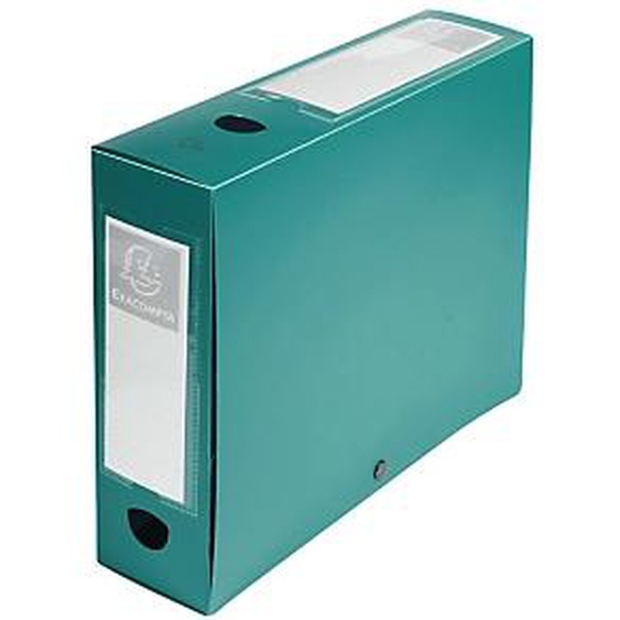 Lot de 10 - EXACOMPTA Boite de classement à pression Dos 80mm polypropylène 7/10e Opaque - A4 - Vert