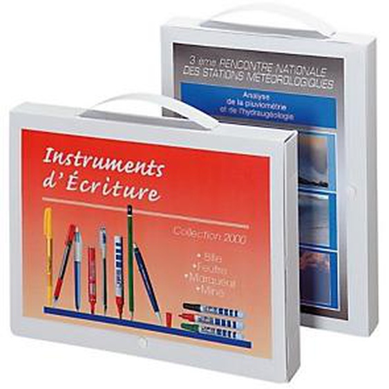 Lot de 10 - Exacompta Boîte de rangement A4, capacité 350 feuilles, 40 mm, blanc