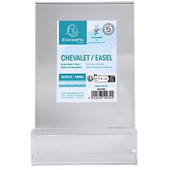 Lot de 10 - EXACOMPTA Chevalet L100x150xP80 - Cristal