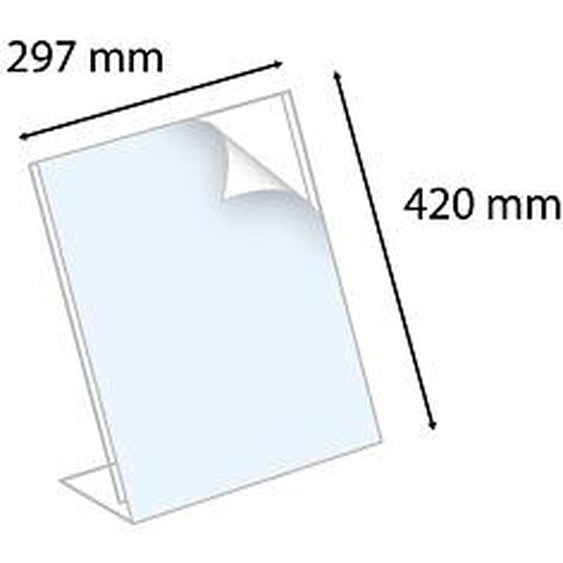Lot de 10 - EXACOMPTA Porte-visuel incliné vertical A3 - Cristal