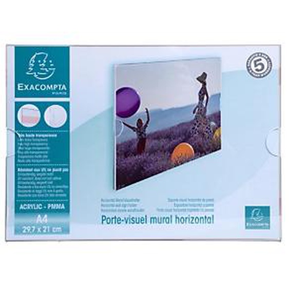 Lot de 10 - EXACOMPTA Porte-visuel mural horizontal A4 - Cristal