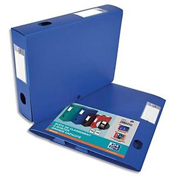 Lot de 10 - OXFORD Boîte classement non montée Memphis PP 7/10e. Dos 6 cm. Coloris Bleu