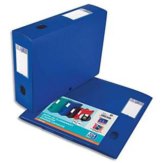 Lot de 10 - OXFORD Boîte classement non montée Memphis PP 7/10e. Dos 8 cm. Coloris Bleu