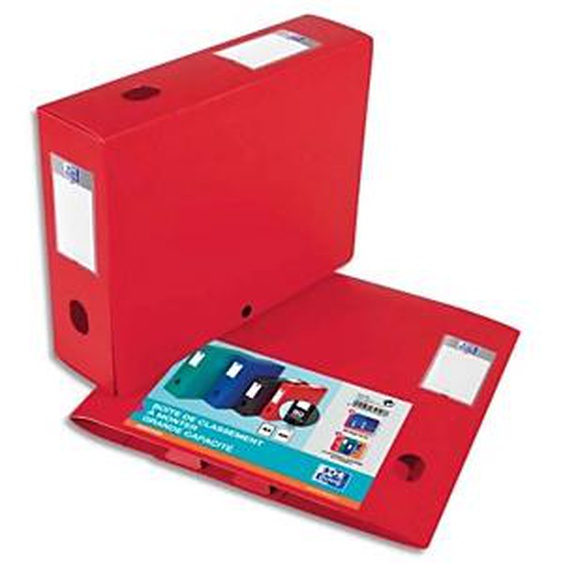 Lot de 10 - OXFORD Boîte classement non montée Memphis PP 7/10e. Dos 8 cm. Coloris Rouge