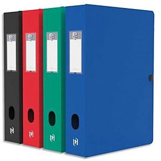 Lot de 10 - OXFORD Boîte de classement Memphis 24x32cm, en polypropylène 7/10e. Dos 6cm. Assortis tradition