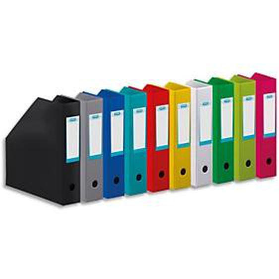 Lot de 10 - OXFORD Porte-revues en PVC soudé, dos de 10 cm 32x24cm, livré à plat. Coloris assortis 10 couleurs mode
