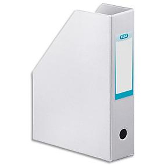 Lot de 10 - OXFORD Porte-revues en PVC soudé, dos de 7 cm 32x24cm, livré à plat. Coloris Blanc