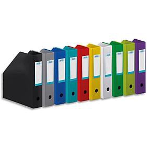 Lot de 10 - OXFORD Porte-revues en PVC soudé, dos de 7cm 32X24cm, livré à plat. Coloris assortis 10 couleurs.