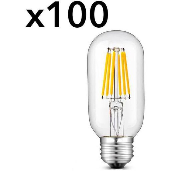 Lot de 100 ampoules filaments LED SEDNA Transparent Verre E27 6W - IN THE LOOP - Blanc chaud - Standard - A+
