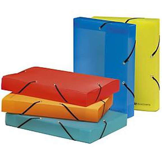 Lot de 11 - EXACOMPTA Boite de classement Dos 40mm polypropylène 8/10e Lincolor - A4 - Couleurs assorties