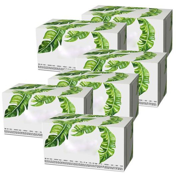 Lot de 12 boîte de 200 mouchoirs en papier coloris blanc, double plis, boîte à mouchoirs à motifs fleuris