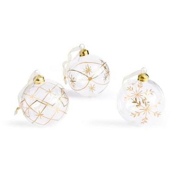 Lot de 12 boules de Noël en verre, Caspar