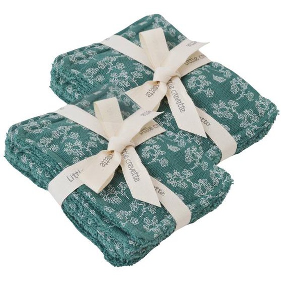 Lot De 12 Lingettes Lavables Coton Bio Fleurs Vertes
