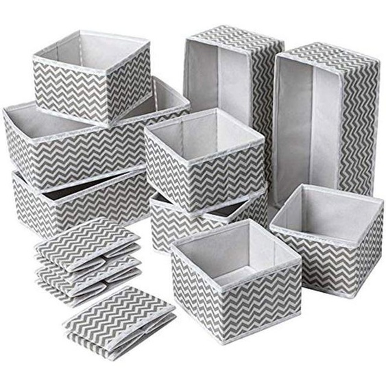 Lot de 12 Organisateur de Tiroir Pliable Non-tissé pour sous-vètements, Soutien-Gorges, Cravates, Chaussettes Boîte de Rangement à