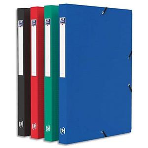 Lot de 12 - OXFORD Boîte de classement Memphis 24x32cm, en polypropylène 7/10e. Dos 2,5cm. Assortis tradition