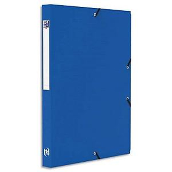 Lot de 12 - OXFORD Boîte de classement Memphis 24x32cm, en polypropylène 7/10e. Dos 2,5cm. Coloris Bleu