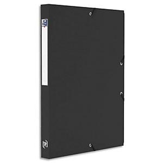 Lot de 12 - OXFORD Boîte de classement Memphis 24x32cm, en polypropylène 7/10e. Dos 2,5cm. Coloris Noir