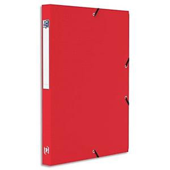 Lot de 12 - OXFORD Boîte de classement Memphis 24x32cm, en polypropylène 7/10e. Dos 2,5cm. Coloris rouge