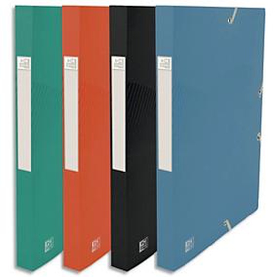 Lot de 12 - OXFORD Boîte de classement OSMOSE RECYCLE 24x32cm en polypropylène 7/10e. Dos 2,5 cm. Coloris assortis